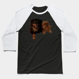 two cute brown puppies-vector art the dog Baseball T-Shirt